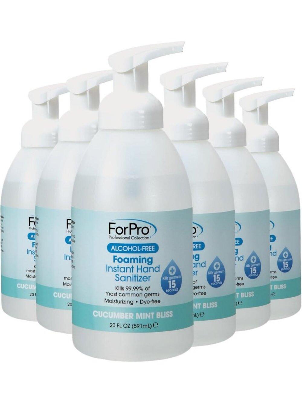 20oz Foaming Hand Sanitizer 6-Pack - Cucumber Mint Bliss, Instant Clean